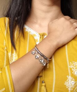 Traditional German Silver Flower Charm Bangles | Beautiful Ethnic Handcrafted Jewelry