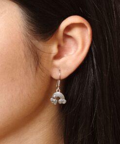 Elegant Rainbow Hook Earrings | German Silver Ethnic Dangler Jewelry Perfect for Daily Use
