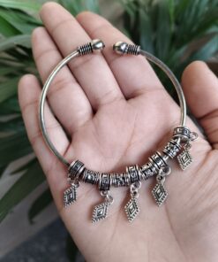 Alternative view of Handcrafted Best Charm Bangles | German Silver Ethnic Jewelry for Festivals
