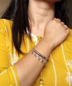 Stylish German Silver Leaf Charm Bangles | Perfect Ethnic Jewelry For Women