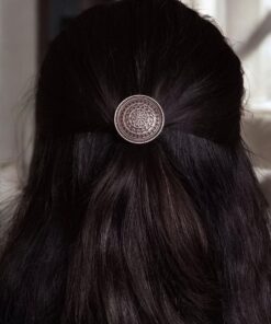 Alternative view of Vintage Look Premium Oxidized Hair Pin | Silver Replica Wedding Jewelry