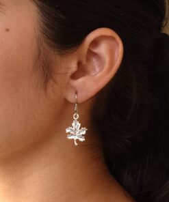 Trendy German Silver Leaf Earrings | Dangler Hook Style Everyday Perfect Jewelry For Girls