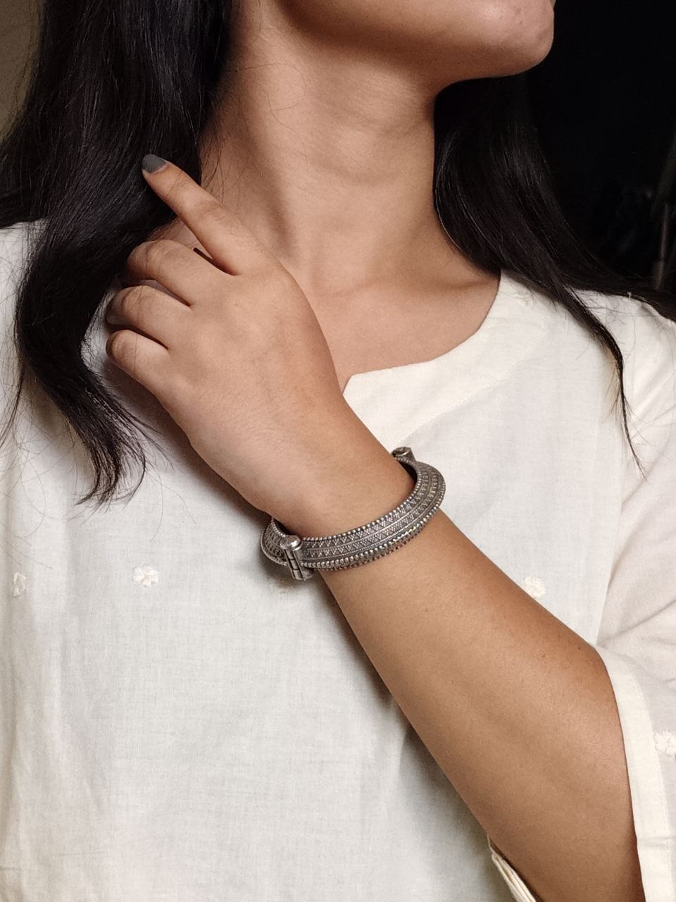 Bollywood Style Kada | Best Silver Touch Antique Bracelet | Bangles For Girls