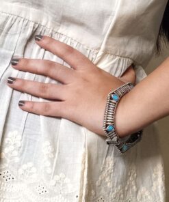 Alternative view of Perfectly Crafted Brass Stone Kada Bracelet ? Best Elegant and Openable Design