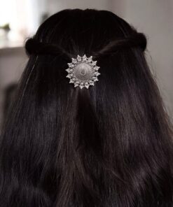 Alternative view of Handcrafted Oxidized Hair Pin | Unique Ethnic Silver Replica Jewelry Design
