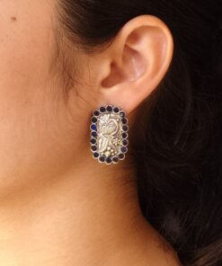 Beautiful Peacock Stud Earrings | Silver Replica Oxidized Stone Jewelry for Daily Wear