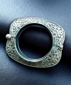 Alternative view of Designer Oxidized Floral Art Bangle | Silver Replica Best Openable Kada for Daily Wear