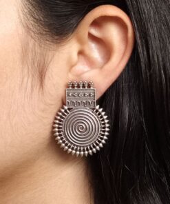 Designer Unique Stud Earrings | Silver Replica Daily Look Jewelry for Girls