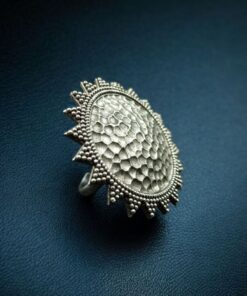 Alternative view of Handcrafted Unique Ring | Oxidized Silver Replica Adjustable Best Jewelry for Girls