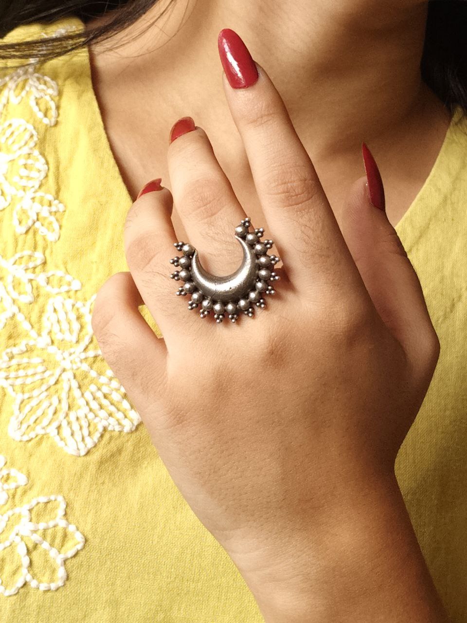 Designer Adjustable Ring | Silver Replica Daily Wear Perfect Jewelry for Girls - Image 3