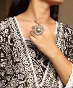 Designer Oxidized Ring | Unique Silver Replica Daily Look Jewelry