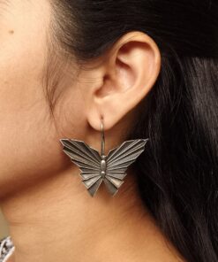 Silver Replica Butterfly Earrings | Unique Hook Style Casual Wear Jewelry