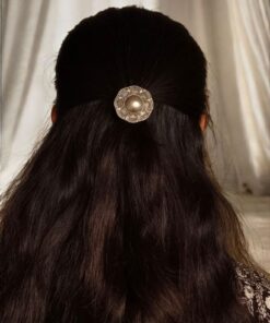 Alternative view of Trendy Oxidized Hair Pin | Silver Replica Elegant Hair Jewelry Gift For Her