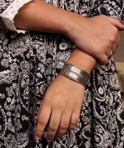 Alternative view of Beautiful Ethnic Silver Plated Cuff Bracelet | Designer Daily Wear Jewelry Girls