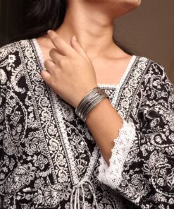 Handcrafted Silver Plated Cuff Bracelet | Unique Statement Jewelry for Girls