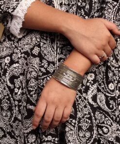 Alternative view of Elegant Silver Cuff Bracelet | Best Designer Oxidized Jewelry for Women