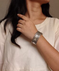 Fashionable Silver Plated Cuff Bracelet | Ethnic Best Designer Jewelry for Women