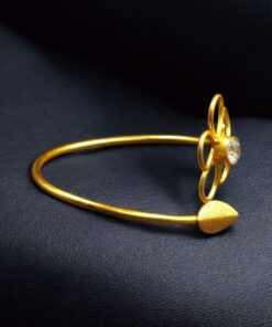 Alternative view of Premium Gold Plated Flower Design Bracelet | Unique Party Wear Jewelry for Girls