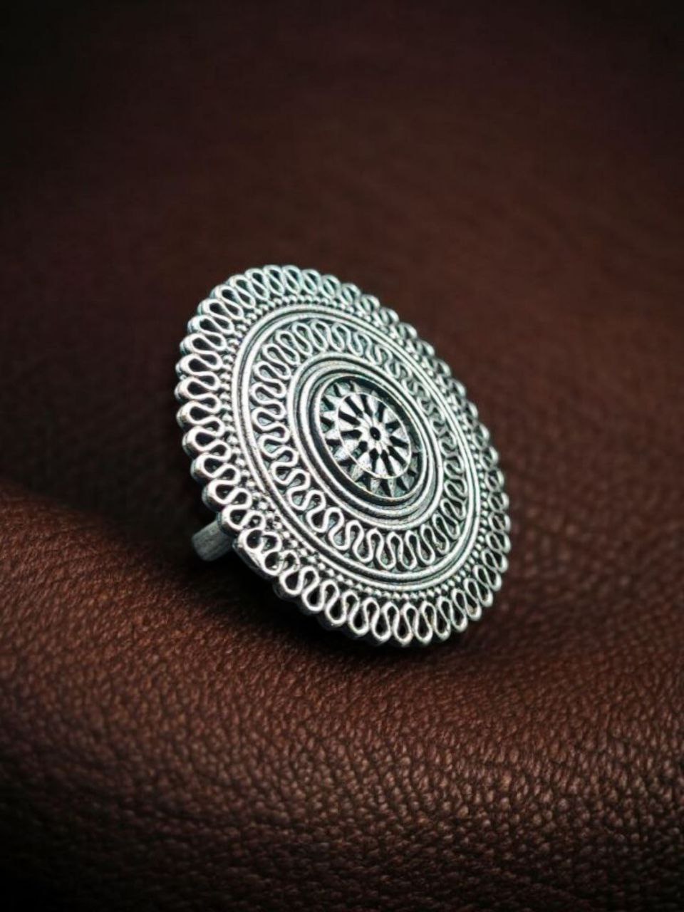 Premium Silver Replica Adjustable Ring | Oxidized Perfect Jewelry for Women - Image 5