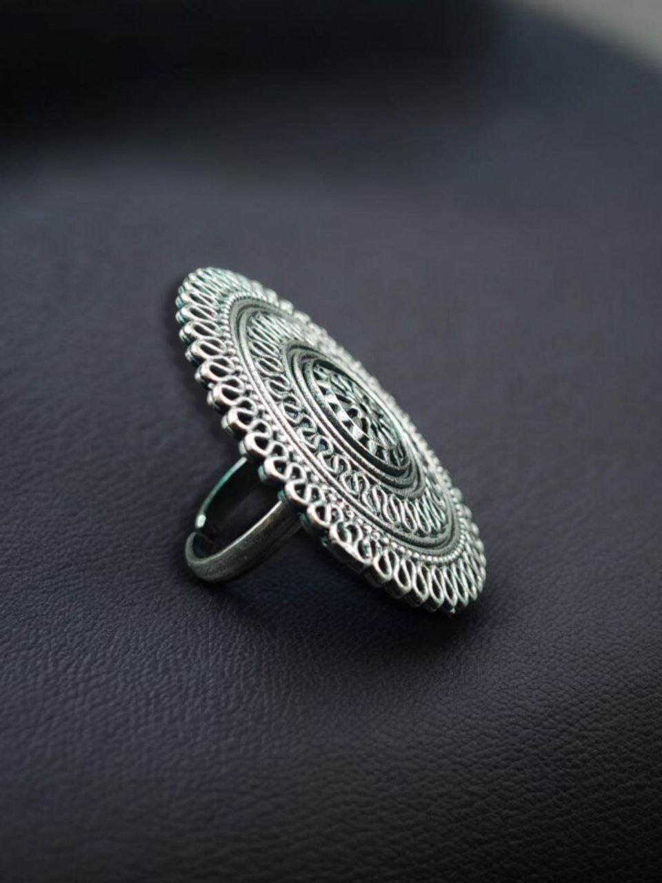 Premium Silver Replica Adjustable Ring | Oxidized Perfect Jewelry for Women - Image 3