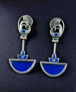 Alternative view of Handcrafted Ethnic Peacock Earrings | Silver Replica Stone Dangler Best Jewelry