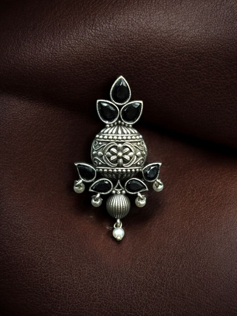 Elegant Silver Replica Adjustable Ring | Stone & Pearl Work Unique Design Jewelry - Image 12