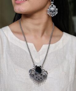 Traditional Elephant Design Necklace Set | Monalisa Stone and Pearl Work Perfect Jewelry For Girls