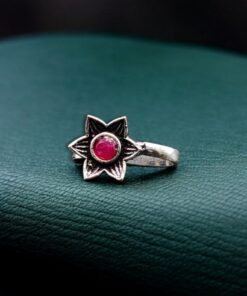 Alternative view of Oxidized Flower Press Nose Pin | Elegant Best Daily Wear Jewelry