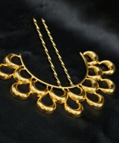 Alternative view of Ethnic Gold Plated Half Moon Juda Pin | Elegant Hair Jewelry for Women