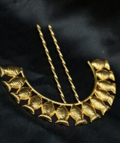 Alternative view of Gold Plated Fish Design Juda Pin | Elegant Unique Hair Jewelry for Women
