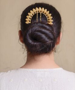 Elegant Handmade Gold Plated Juda Pin | Elegant Ethnic Hair Accessory for Women