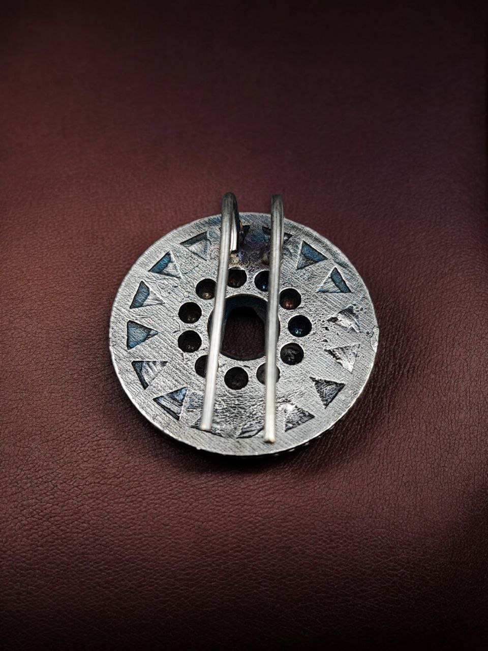 Ethnic Silver Replica Oxidized Hair Pin | Round Design Premium Ethnic Jewelry - Image 5