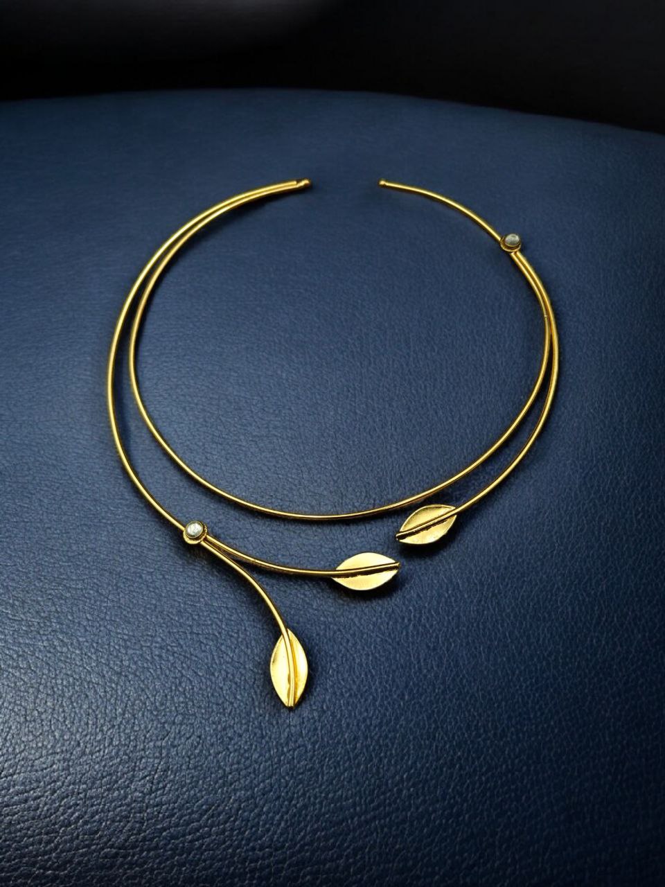 Handmade Premium Gold Plated Hasli Necklace | Unique Oxidized Jewelry for Women - Image 3