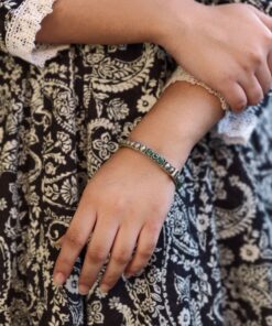 Alternative view of Elegant Stone Work Openable Bangle | Silver Replica Oxidized Amazing Jewelry