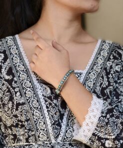 Antique Finish Silver Replica Openable Bangle | Beautiful Design with Stone Work Jewelry