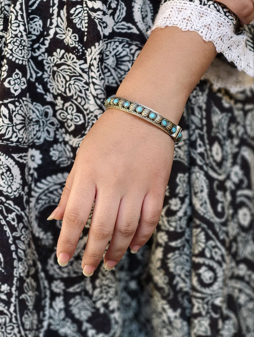 Antique Finish Silver Replica Openable Bangle | Beautiful Design with Stone Work Jewelry - Image 2