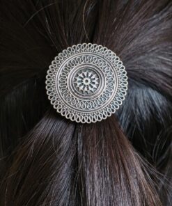 Alternative view of Exclusive Oxidized Hair Pin | Silver Replica Premium Ethnic Hair Jewelry