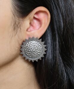Vintage Look alike Unique Design Earrings | Silver Replica Oxidized Daily Wear Jewelry