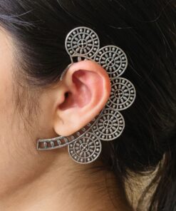 Beautiful Circle Earcuff | Oxidized Silver Replica Non-Piercing Statement Jewelry