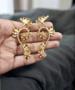 Alternative view of Beautiful Flower Design Earcuff | Gold Plated Statement Jewelry Gift For Her