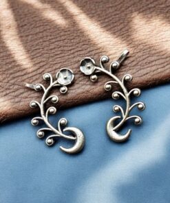 Alternative view of Ethnic Half Moon Earcuff | Silver Replica Statement Best Daily Wear Jewelry