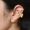 Beautiful Flower Design Earcuff | Gold Plated Statement Jewelry Gift For Her