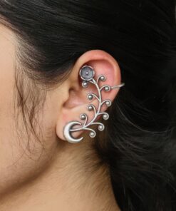 Ethnic Half Moon Earcuff | Silver Replica Statement Best Daily Wear Jewelry