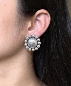 Oxidized Silver Plated Flower Design Stud Earrings | Amazing Traditional Jewelry