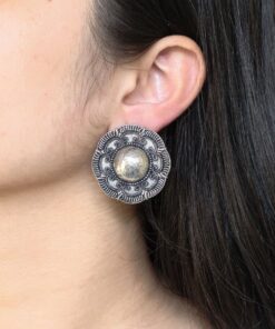 Vintage Look Oxidized Stud Earrings | Silver Replica Best Traditional Jewelry