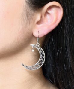 German Silver Earrings | Best Moon Style Hook Earring For Girls