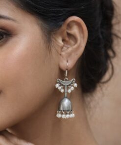 Silver Replica Jhumki | Adorable Light Weight Oxidized Jhumka Earrings