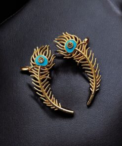 Handcrafted Gold Plated Peacock Feather Meenakari Earcuff | Traditional Best Daily Wear Jewelry