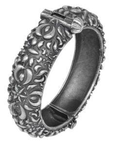 Antique Silver Look-Alike Kada Bangle For Girls - Unique Openable Bracelet