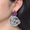 Traditional Elephant Design Earrings | Stone & Pearl Detailing Beautiful Jewelry Gift For Her